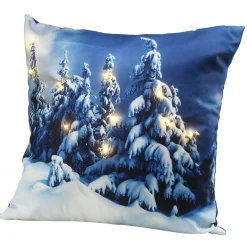 Hot 17 in. Winter Scene Pillow with LED Lights Pillows & Throws