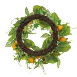 Best 24 in.Spring Wreath with Lemons, Hydrangeas, and Buttercups Wreaths