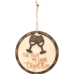 New 2021 "The Year We Came Together" Wood Christmas Ornament with Hanging Loop, 3 in Tree Ornaments