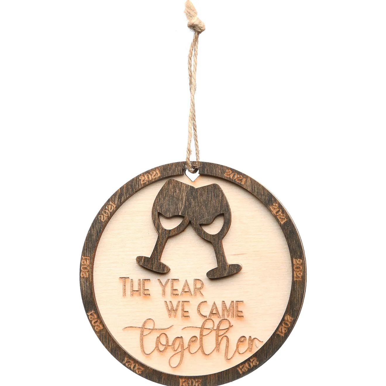 New 2021 "The Year We Came Together" Wood Christmas Ornament with Hanging Loop, 3 in Tree Ornaments