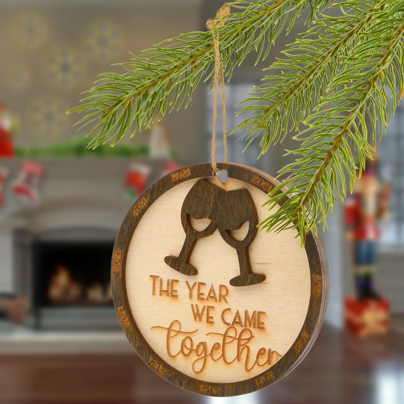 New 2021 "The Year We Came Together" Wood Christmas Ornament with Hanging Loop, 3 in Tree Ornaments