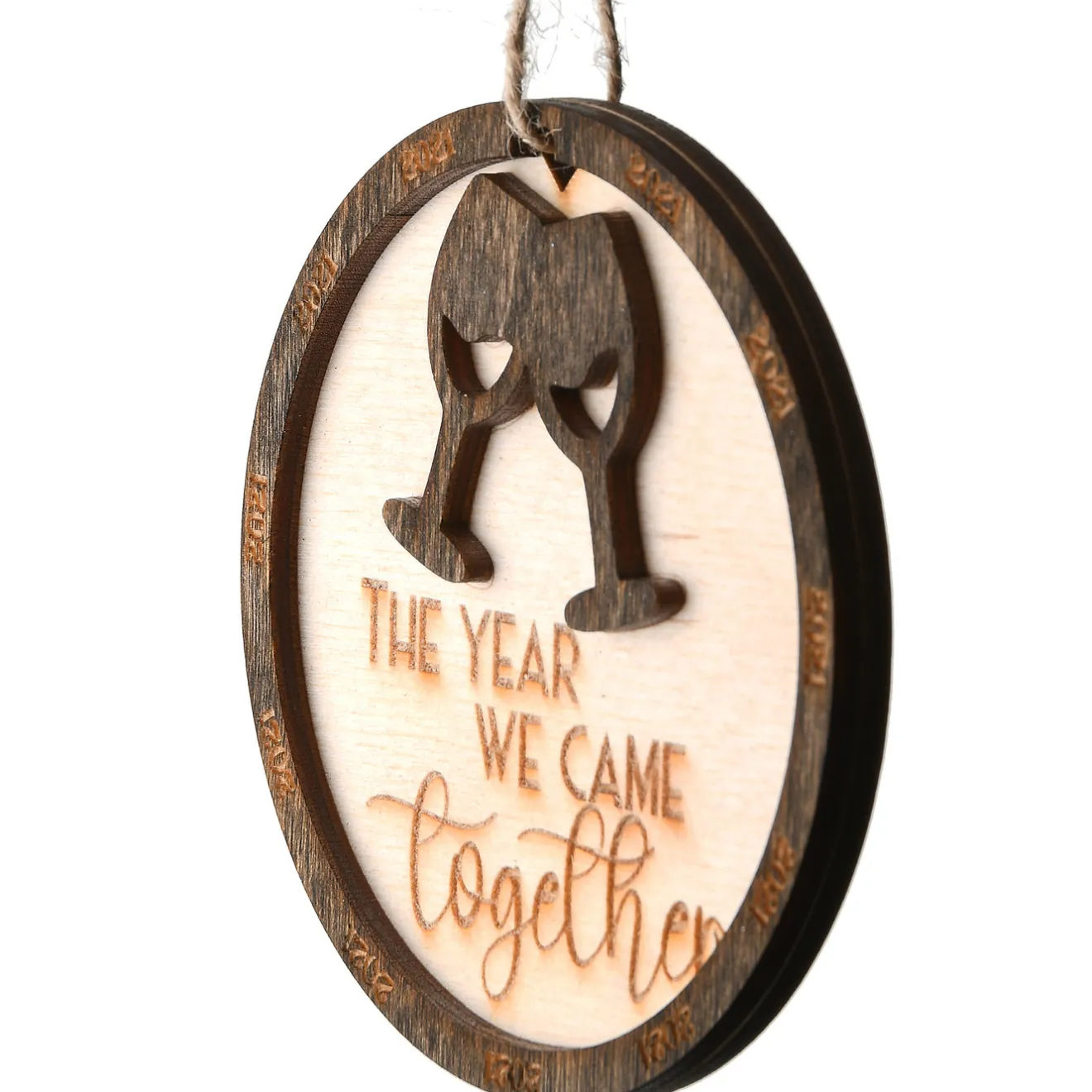New 2021 "The Year We Came Together" Wood Christmas Ornament with Hanging Loop, 3 in Tree Ornaments