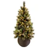 Sale 4ft. Glittery Crestwood Spruce Entrance Tree with Clear Lights Teardrops|Entrance