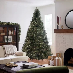 Outlet 9ft. Pre-Lit Carolina Pine Tree with Clear Lights with 900 Clear Lights Full|Pre-Lit