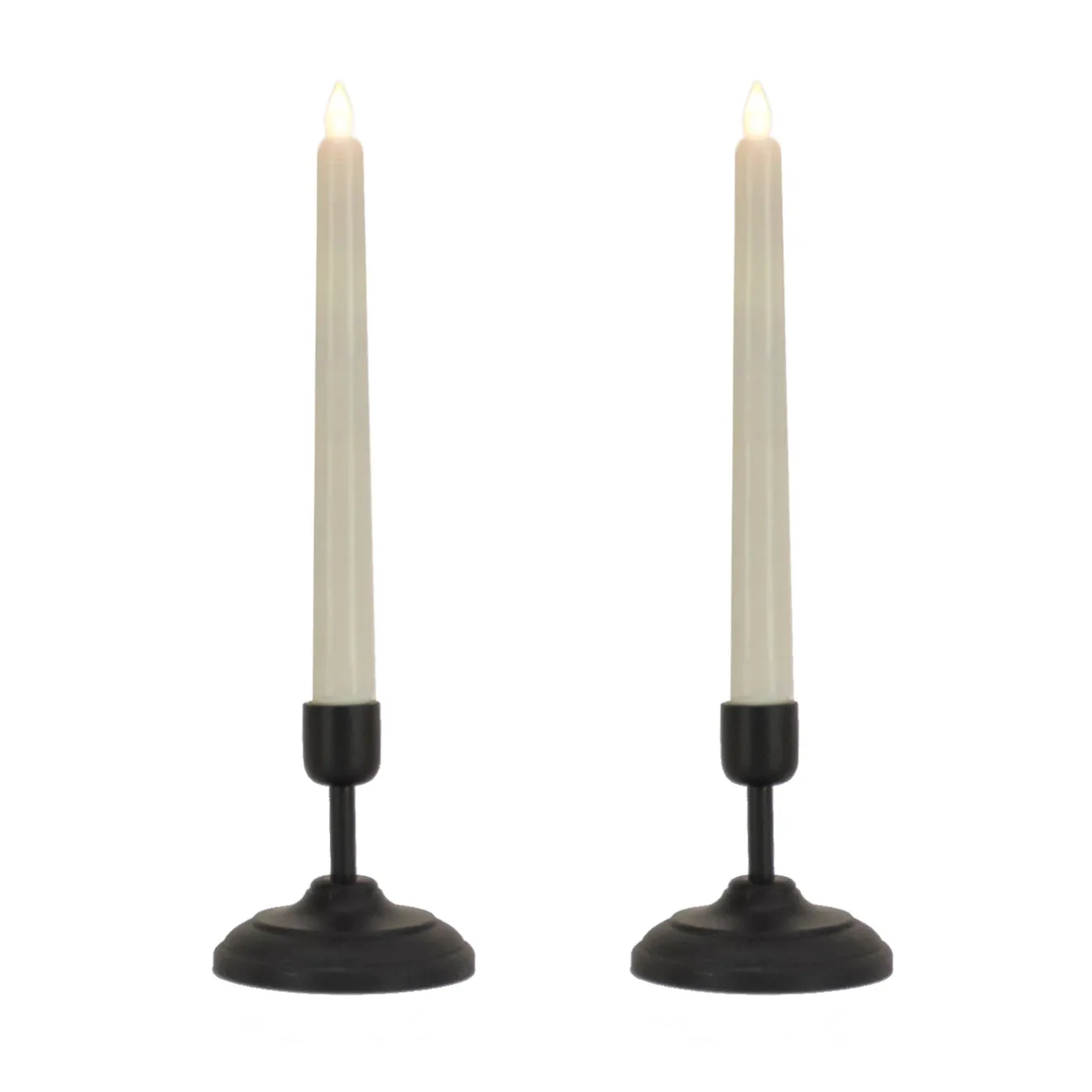 Best HGTV Home Collection Flameless Heritage Candle Pair, Black Base Decorative Accents