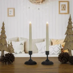 Best HGTV Home Collection Flameless Heritage Candle Pair, Black Base Decorative Accents