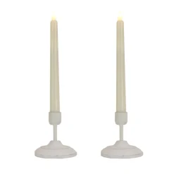Clearance HGTV Home Collection Flameless Heritage Candle Pair, White Base Decorative Accents