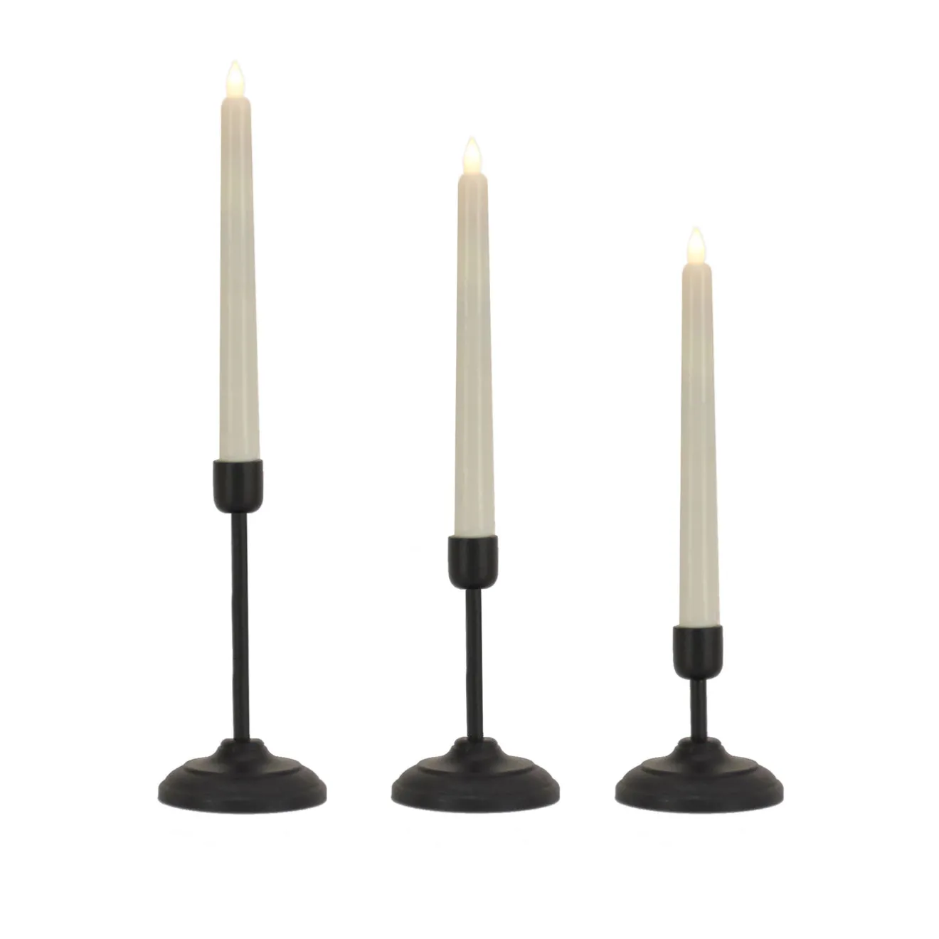 Discount HGTV Home Collection Flameless Heritage Candle Set, Black Base Decorative Accents