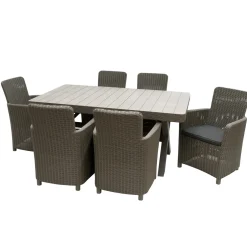 Clearance 7-Piece Antrim Collection All-Weather Wicker Finish Dining Set Patio Furniture