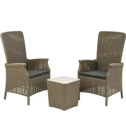 Outlet 3-Piece Bracknell Collection All-Weather Chat Set Patio Furniture