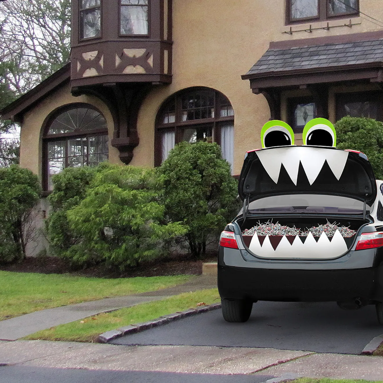 Discount 4-Piece Bright Eyes Halloween TRICKY TRUNKS Car Decoration Kit Car Decorations
