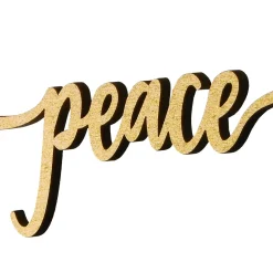 Sale 6-Piece Christmas Place Setting Message Decor, Curly Script Writing In Gold, 10 in Decorative Accents
