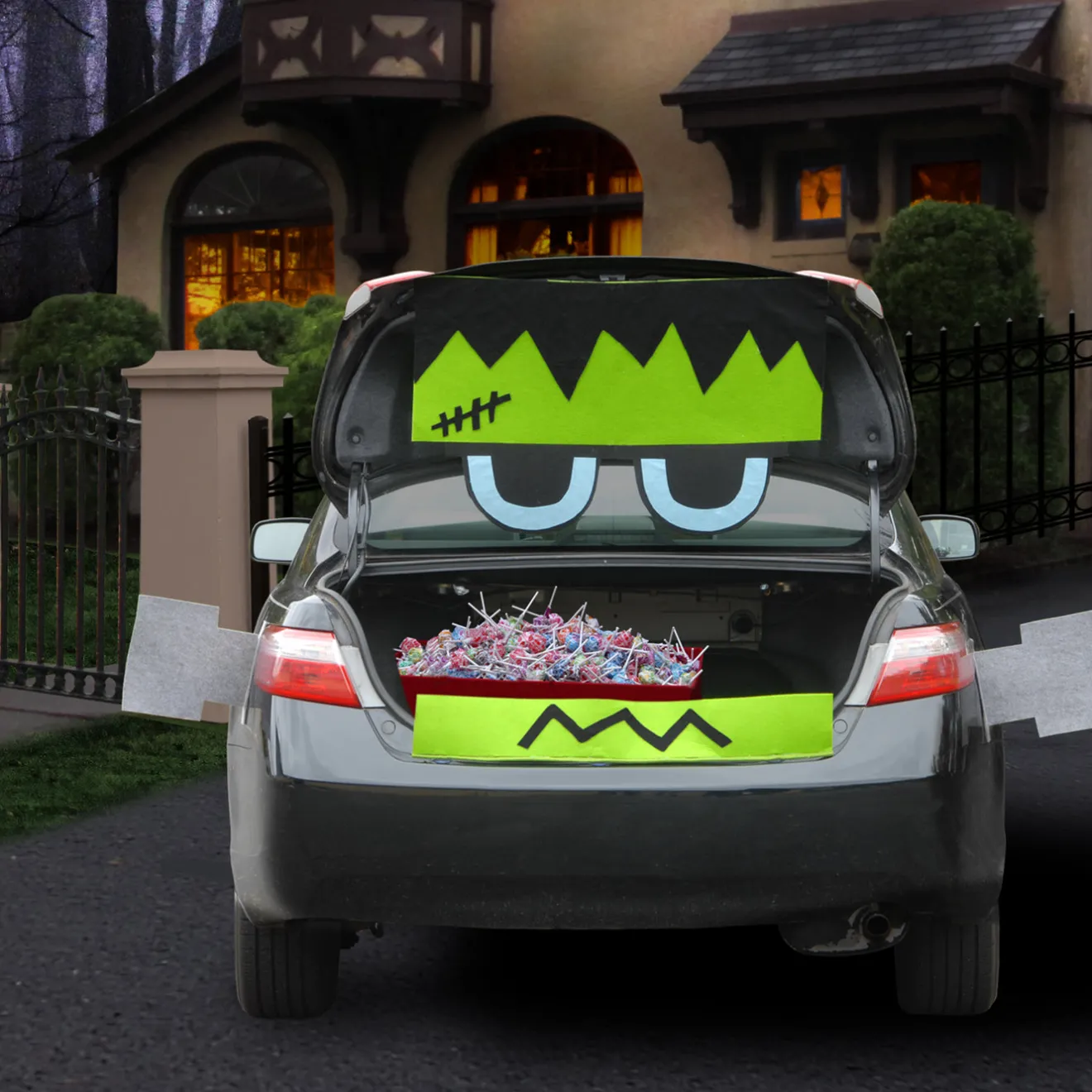 Outlet 4-Piece Halloween Frankenstein TRICKY TRUNKS Car Decoration Kit Car Decorations