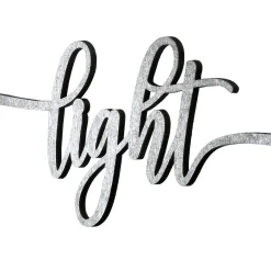 New 4-Piece Hannukah Place Setting Message Decor, Curly Script Writing In Silver, 10 in Decorative Accents