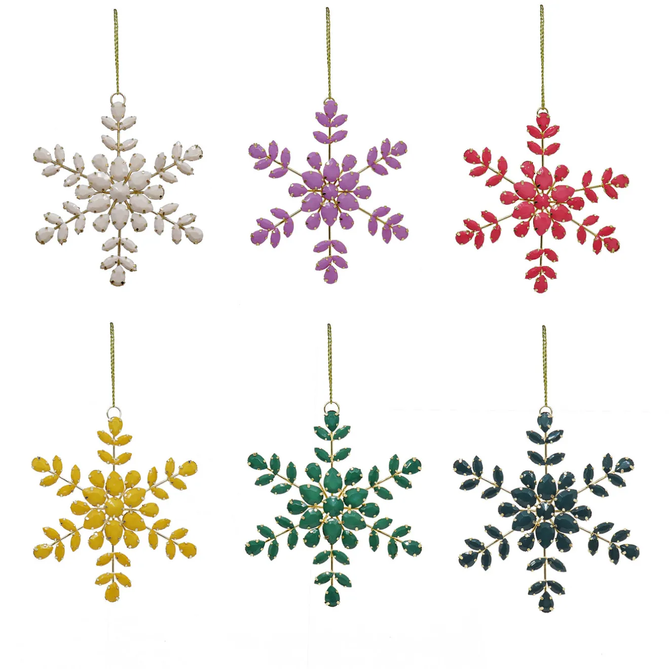 Online 6-Piece HGTV Home Collection Beaded Snowflake Ornaments Tree Ornaments