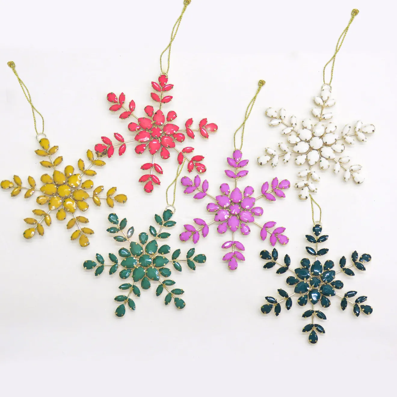 Online 6-Piece HGTV Home Collection Beaded Snowflake Ornaments Tree Ornaments