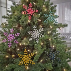 Online 6-Piece HGTV Home Collection Beaded Snowflake Ornaments Tree Ornaments