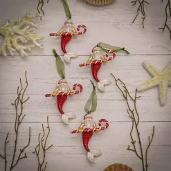 New 4-Piece HGTV Home Collection Santa Merman Ornaments Tree Ornaments