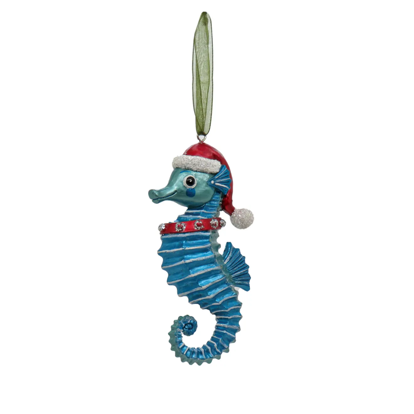 Online 4-Piece HGTV Home Collection Teal Seahorse Ornaments Tree Ornaments