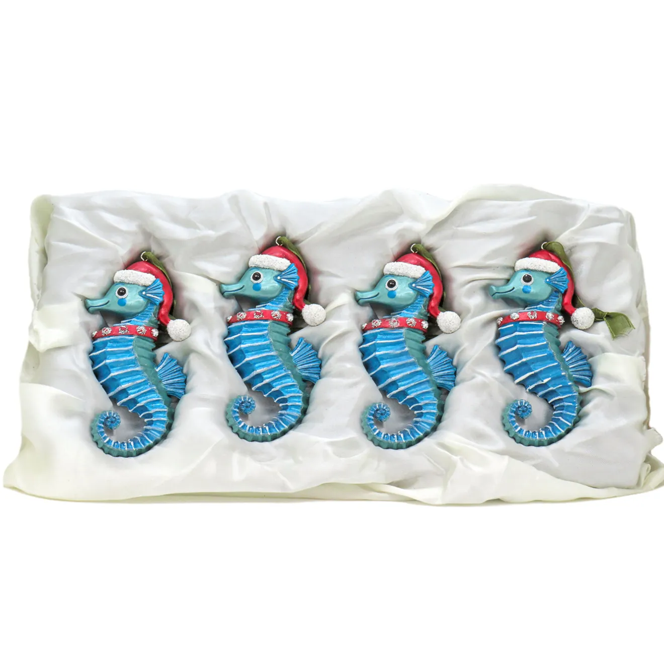 Online 4-Piece HGTV Home Collection Teal Seahorse Ornaments Tree Ornaments