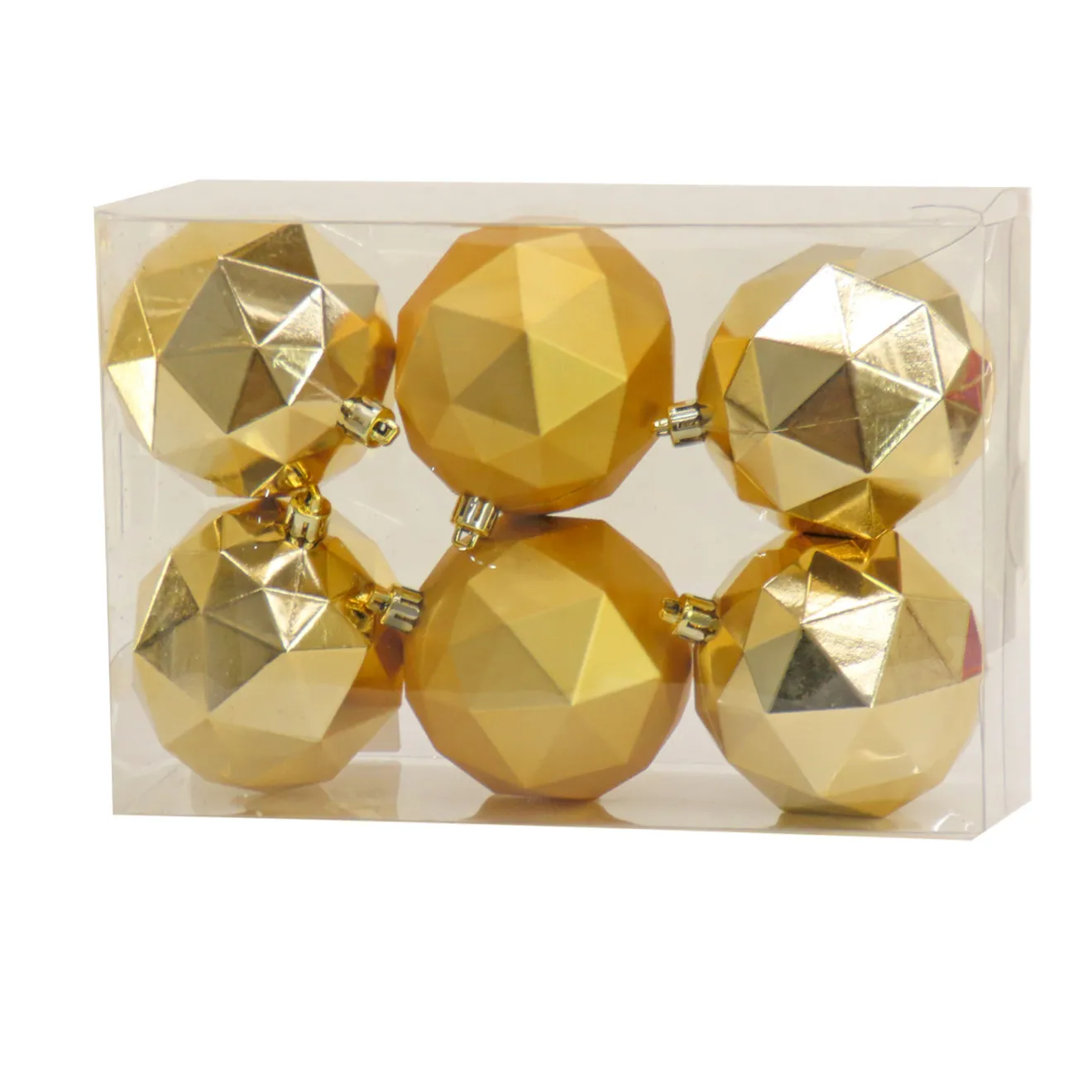 Best 6-Piece Shatterproof Geometric Gold Ornaments Tree Ornaments