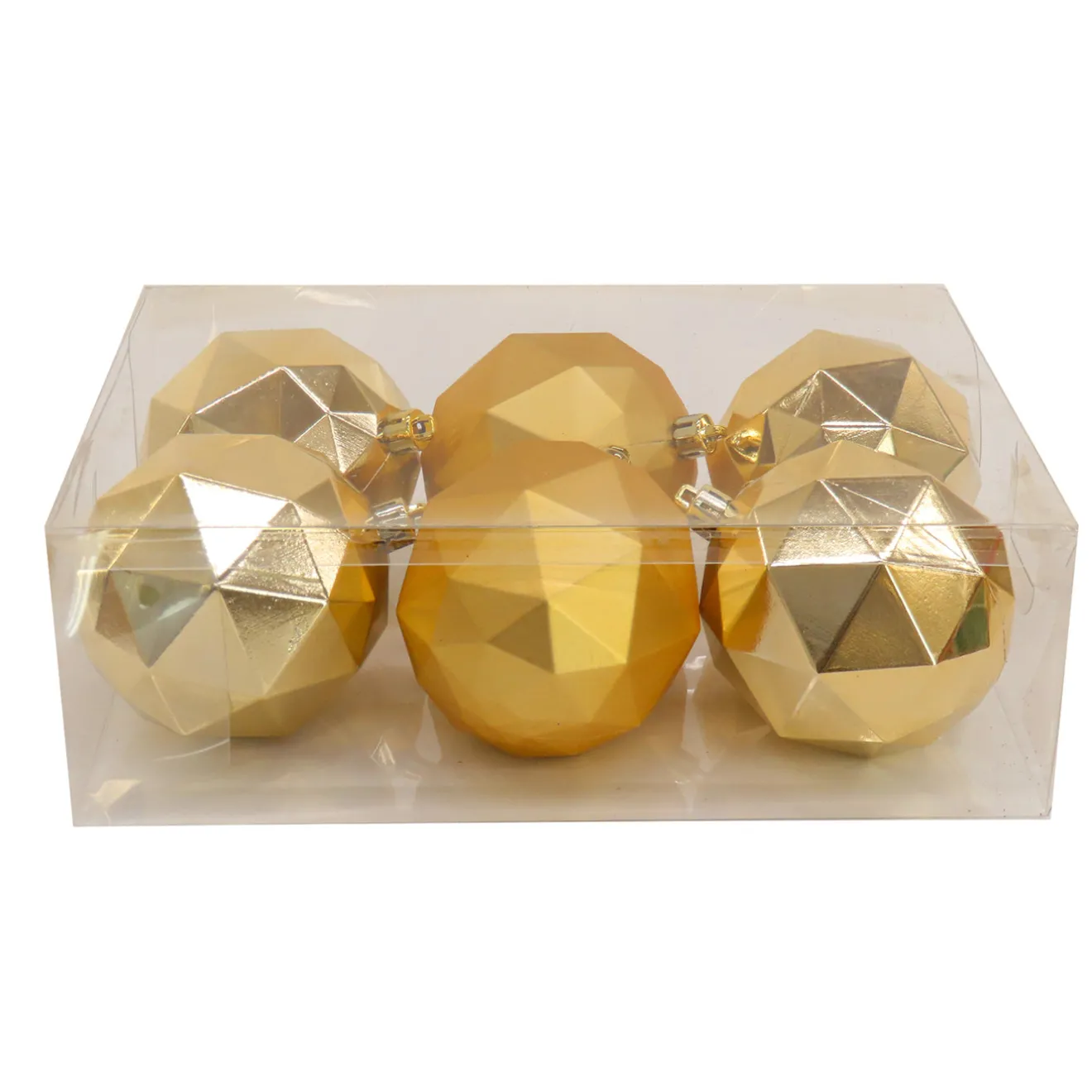 Best 6-Piece Shatterproof Geometric Gold Ornaments Tree Ornaments