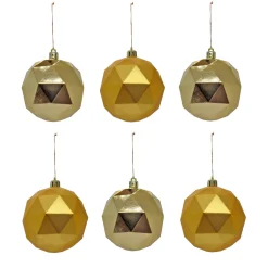 Best 6-Piece Shatterproof Geometric Gold Ornaments Tree Ornaments