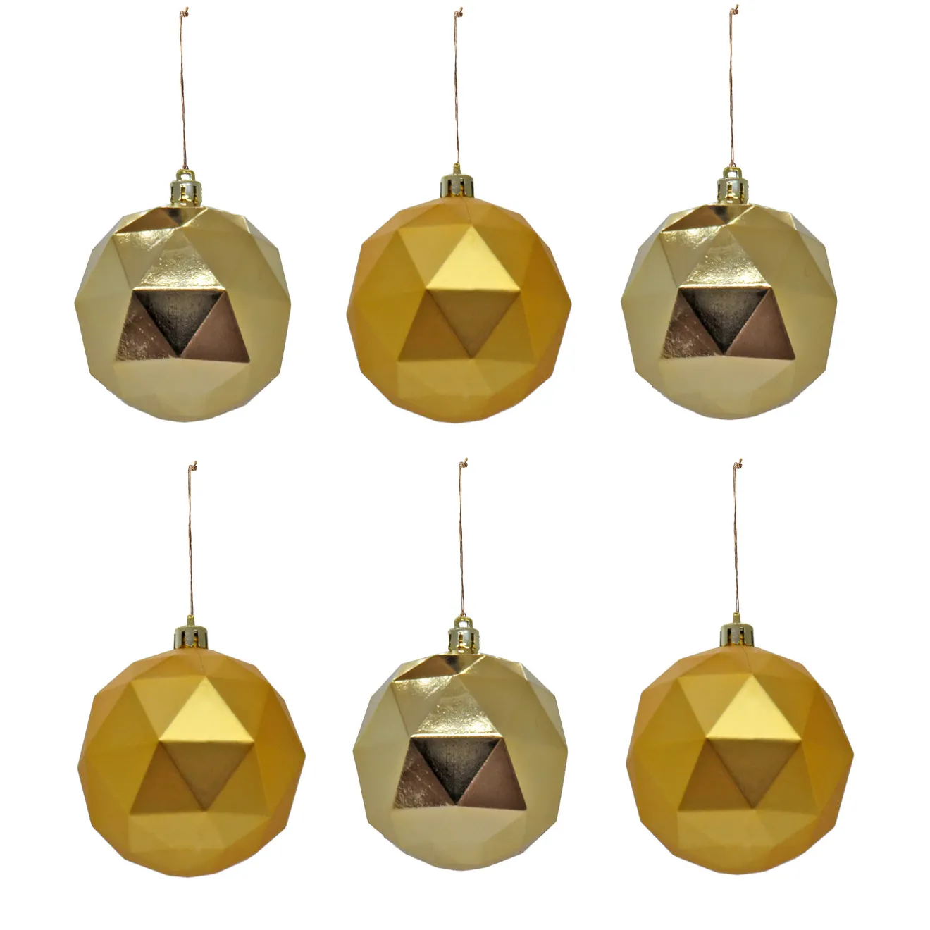 Best 6-Piece Shatterproof Geometric Gold Ornaments Tree Ornaments