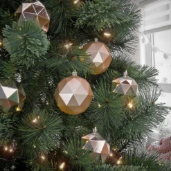 Best 6-Piece Shatterproof Geometric Silver Ornaments Tree Ornaments