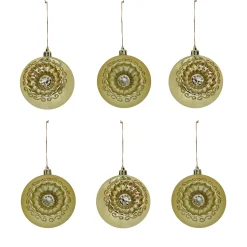 Outlet 6-Piece Shatterproof Glittering Gold Ornaments Tree Ornaments