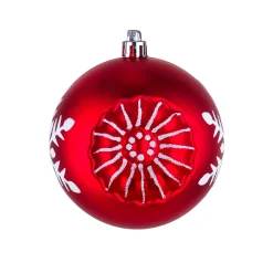 6-Piece Shatterproof Snowflake Red Ornaments Tree Ornaments