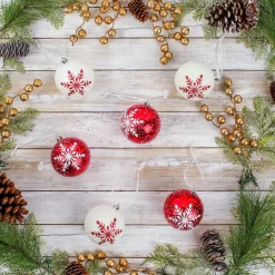 Online 6-Piece Shatterproof Snowflake Ornaments Tree Ornaments