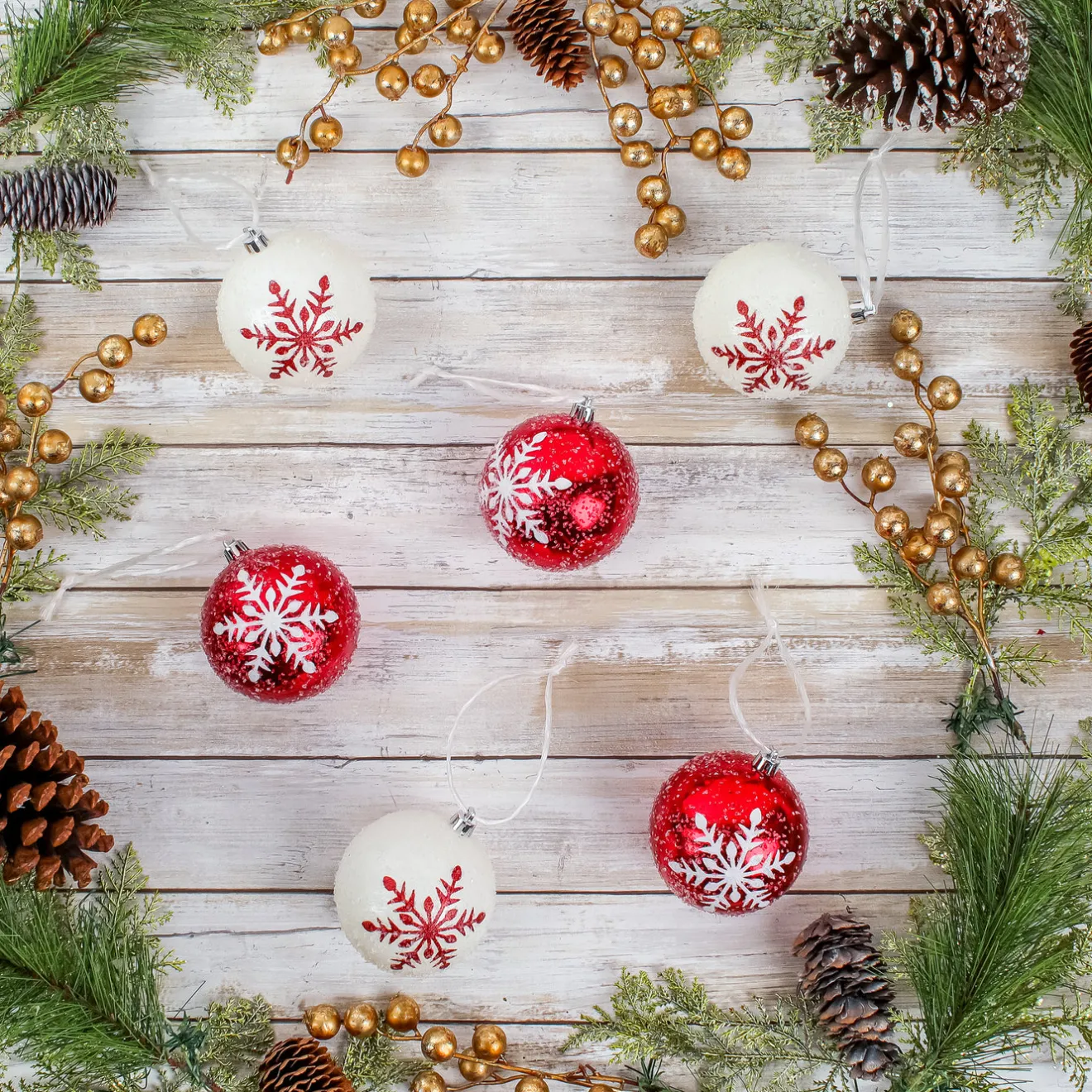 Online 6-Piece Shatterproof Snowflake Ornaments Tree Ornaments