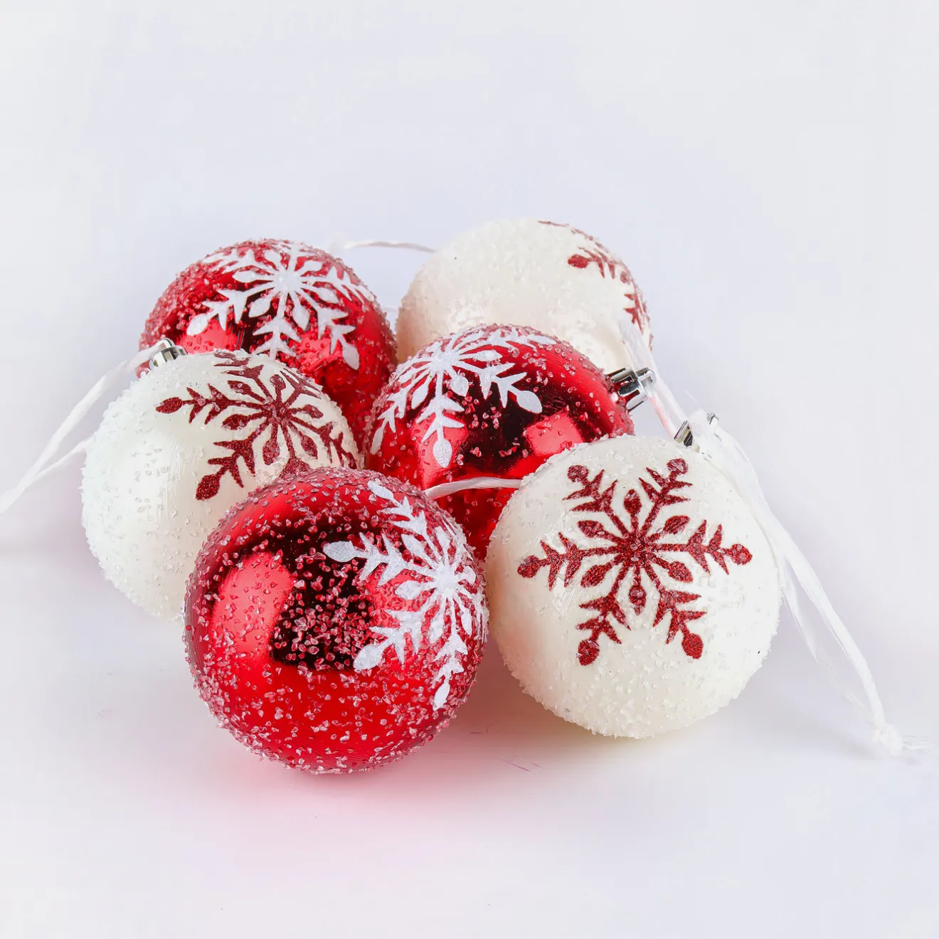 Online 6-Piece Shatterproof Snowflake Ornaments Tree Ornaments