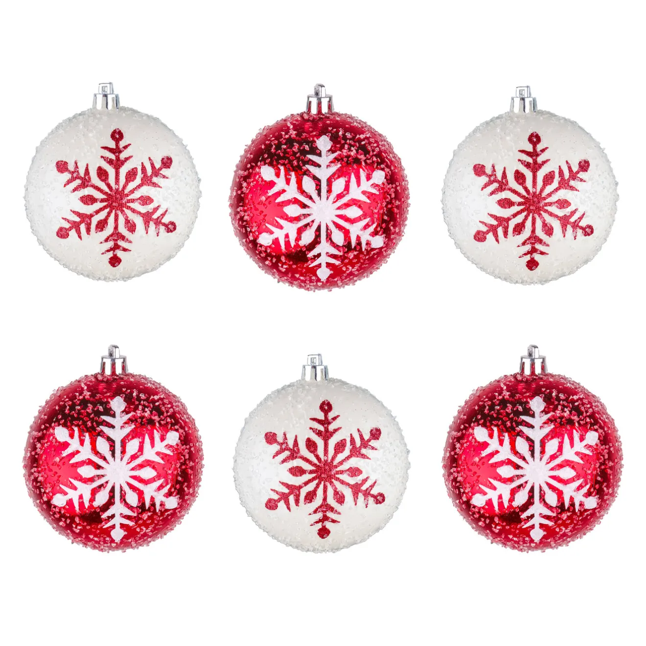Online 6-Piece Shatterproof Snowflake Ornaments Tree Ornaments