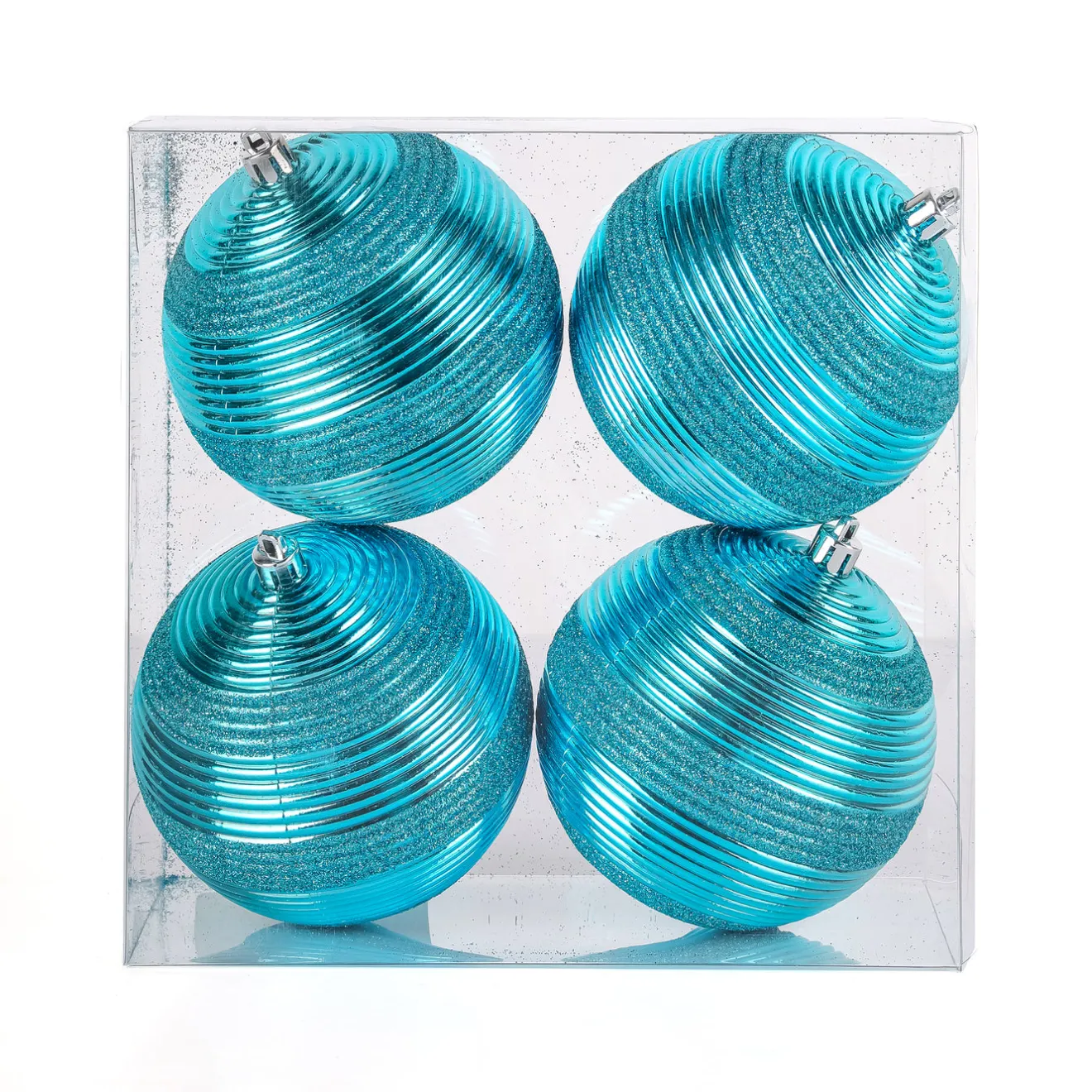 Hot 4-Piece Shatterproof Swirling Blue Ornaments Tree Ornaments