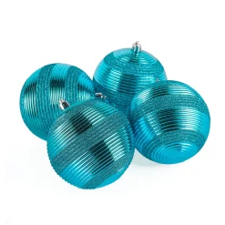 Hot 4-Piece Shatterproof Swirling Blue Ornaments Tree Ornaments