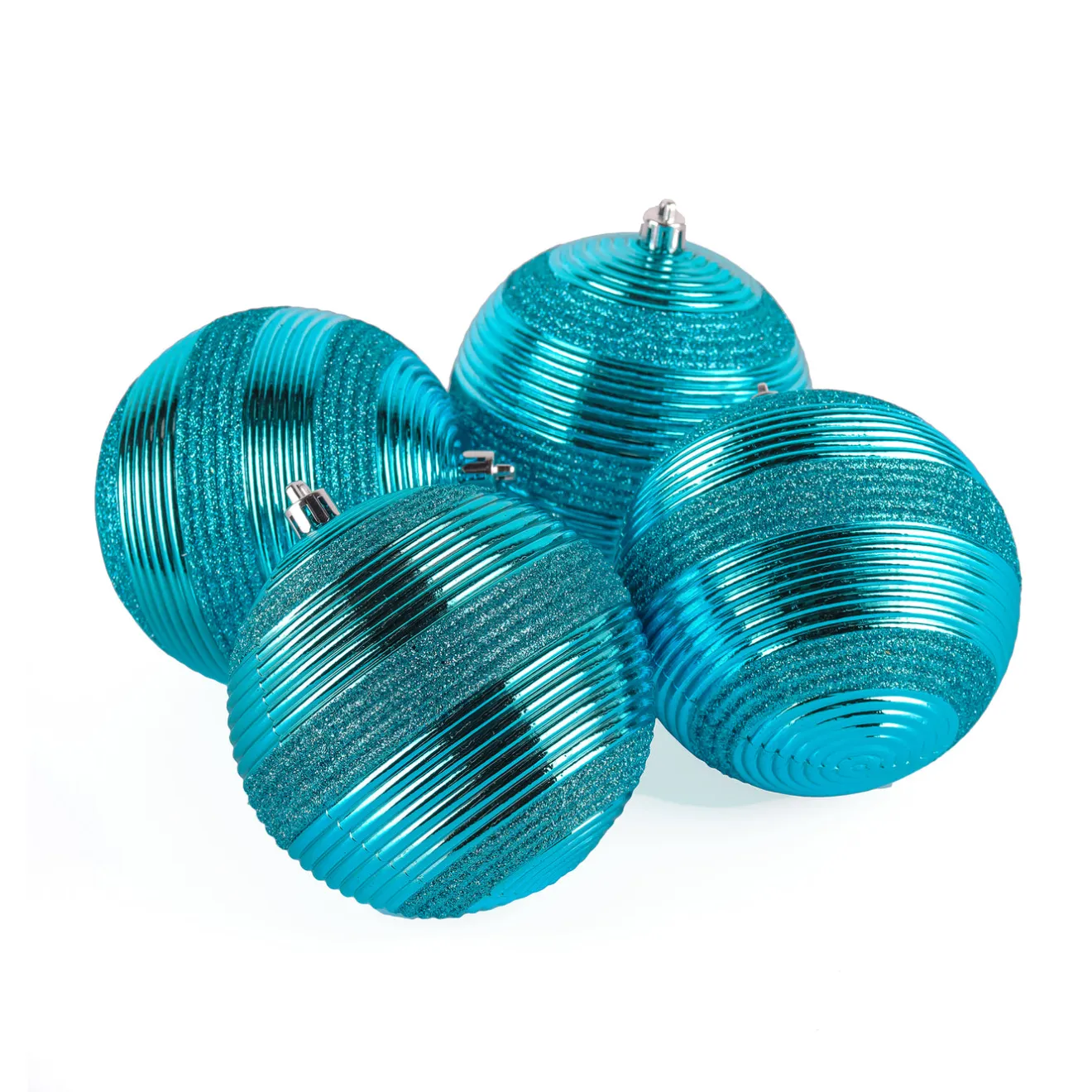 Hot 4-Piece Shatterproof Swirling Blue Ornaments Tree Ornaments