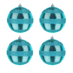 Hot 4-Piece Shatterproof Swirling Blue Ornaments Tree Ornaments