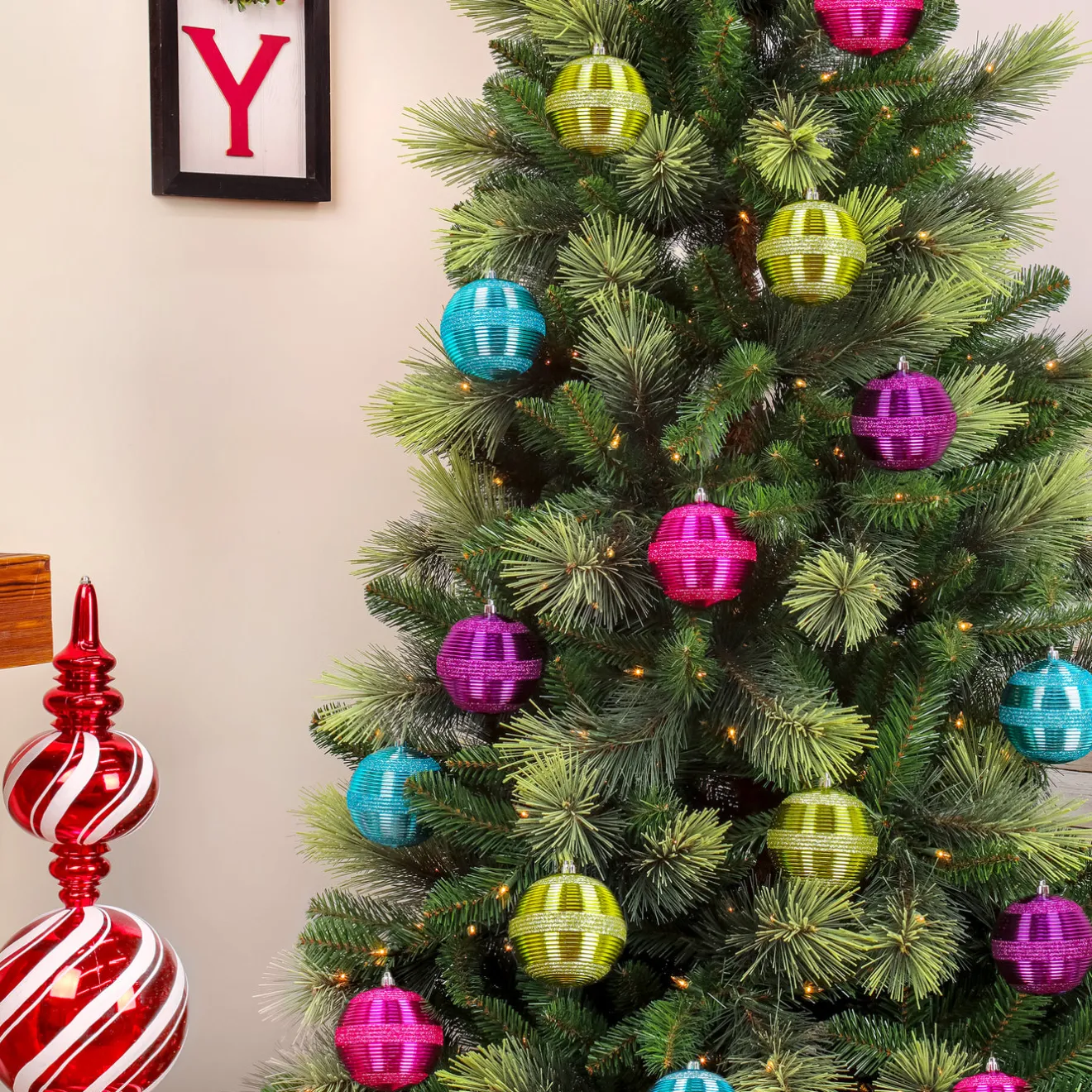 Hot 4-Piece Shatterproof Swirling Blue Ornaments Tree Ornaments