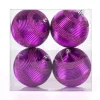 Clearance 4-Piece Shatterproof Swirling Purple Ornaments Tree Ornaments