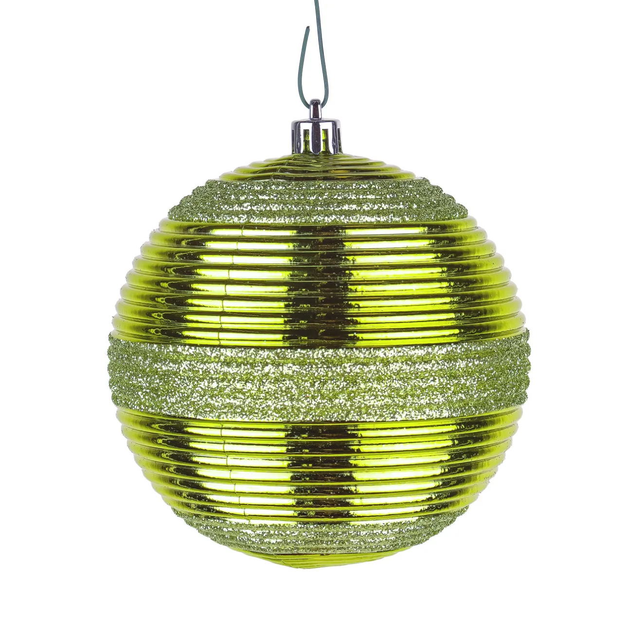 Online 4-Piece Shatterproof Swirling Lime Green Ornaments Tree Ornaments