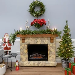 Clearance Pre-Lit Buzzard Pine Assortment Set of 1 Entrance Tree, 1 Wreath, 1 Garland Assortment Bundles