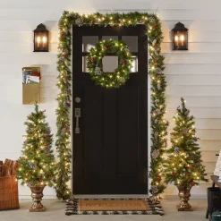 Online Pre-Lit Frosted Berry Assortment with 2 Entrance Trees, 1 Wreath, 2 Garland Assortment Bundles