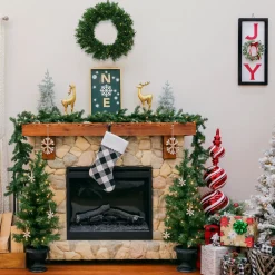 Online Pre-Lit Warm Welcome Assortment Set of 2 Entrance Trees, 1 Wreath Assortment Bundles