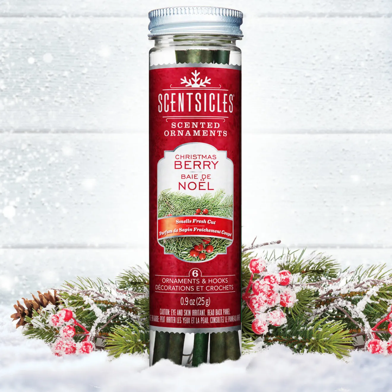 Outlet Scented Ornaments, 2-Pack- 6ct Bottle, Christmas Berry, Fragrance-Infused Paper Sticks Scentsicles