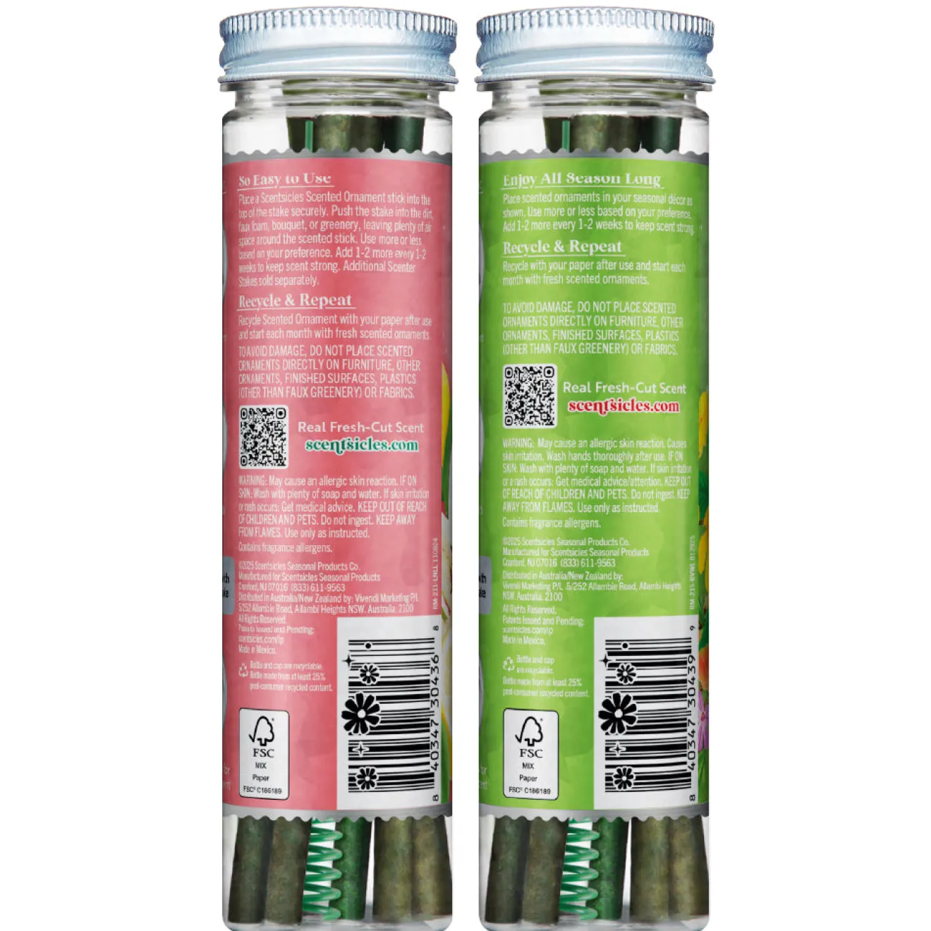 New Scentsicles, 6pc Stick, 1 Lemon 'n Lilies/ 1 Berryvines & Wildflowers- 2 pack Scentsicles