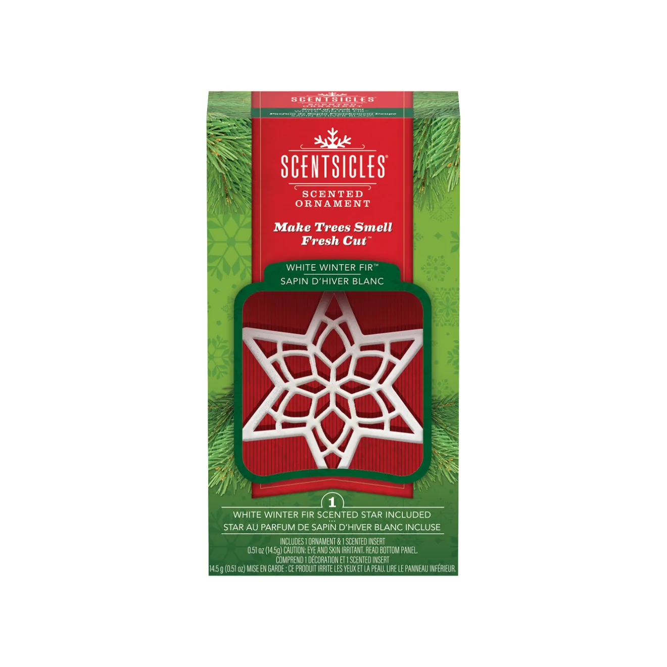 Best Scentsicles, Scented Star Ornament, White Winter Fir, 2-Pack Scentsicles