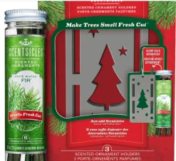 Best Scentsicles Trio Ornament Set of 3 and White Winter Fir Bottle of 6 Sticks Scentsicles