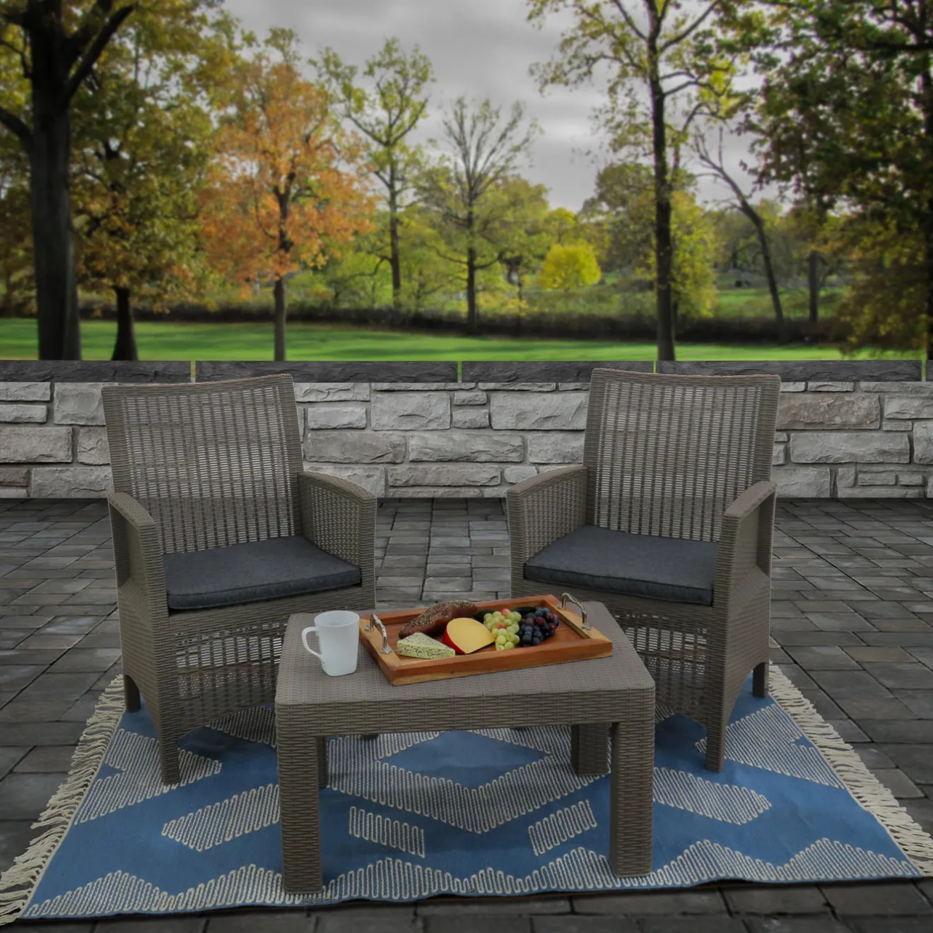 Online 4x6 ft. Dusty Blue Hand Woven Outdoor Rug Outdoor Rugs